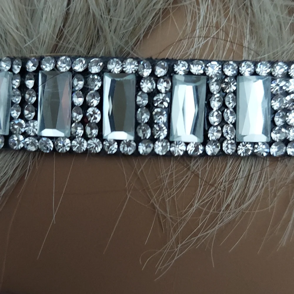 Emerald & Round Cut Crystal Bridal Gunmetal Headband